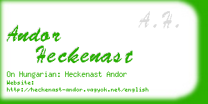 andor heckenast business card